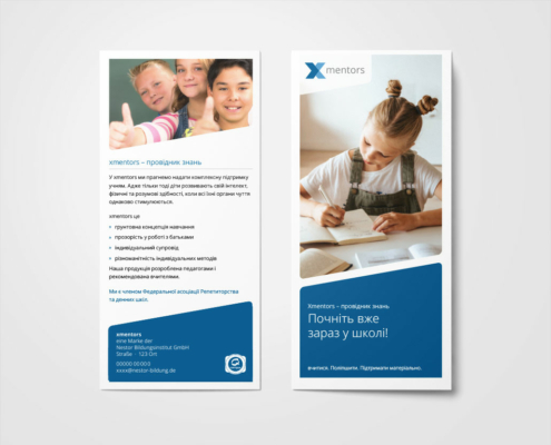 xmentors-Flyer »In der Schule durchstarten«, UKR