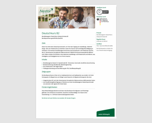 Produktblatt »Berufssprachkurs B2«