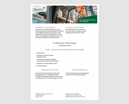 Produktblatt »Hebezeuge«