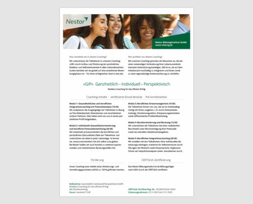 Produktblatt »GIP« Ganzheitlich – Individuell – Perspektivisch